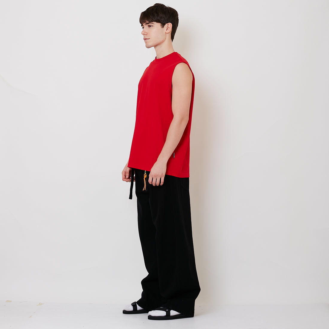 Men Barrel Leg Long Jeans - Black - SM2510167D