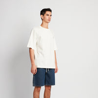 Men Rubber Tag Oversized Tee - Off White - SM2510170A