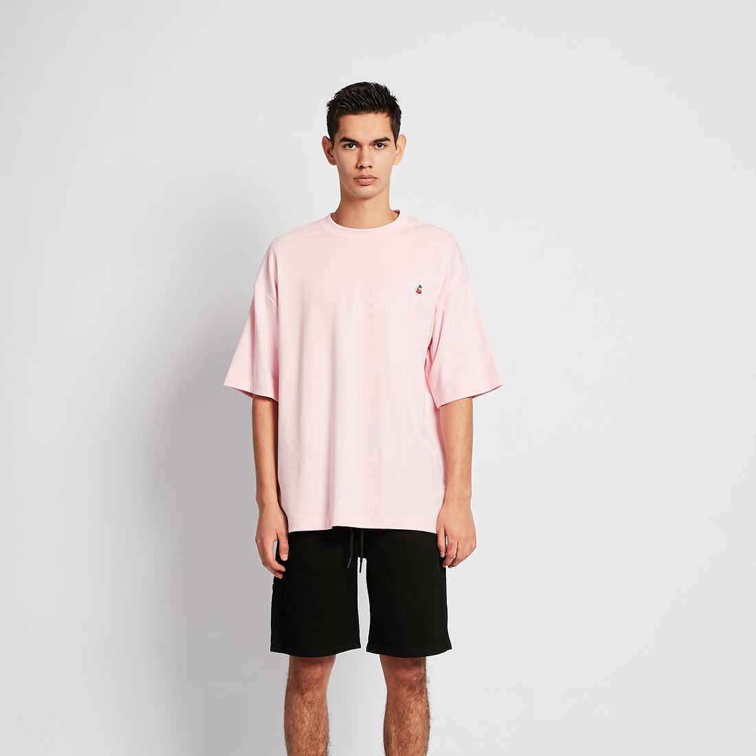 Men Rubber Tag Oversized Tee - Pink - SM2510170B