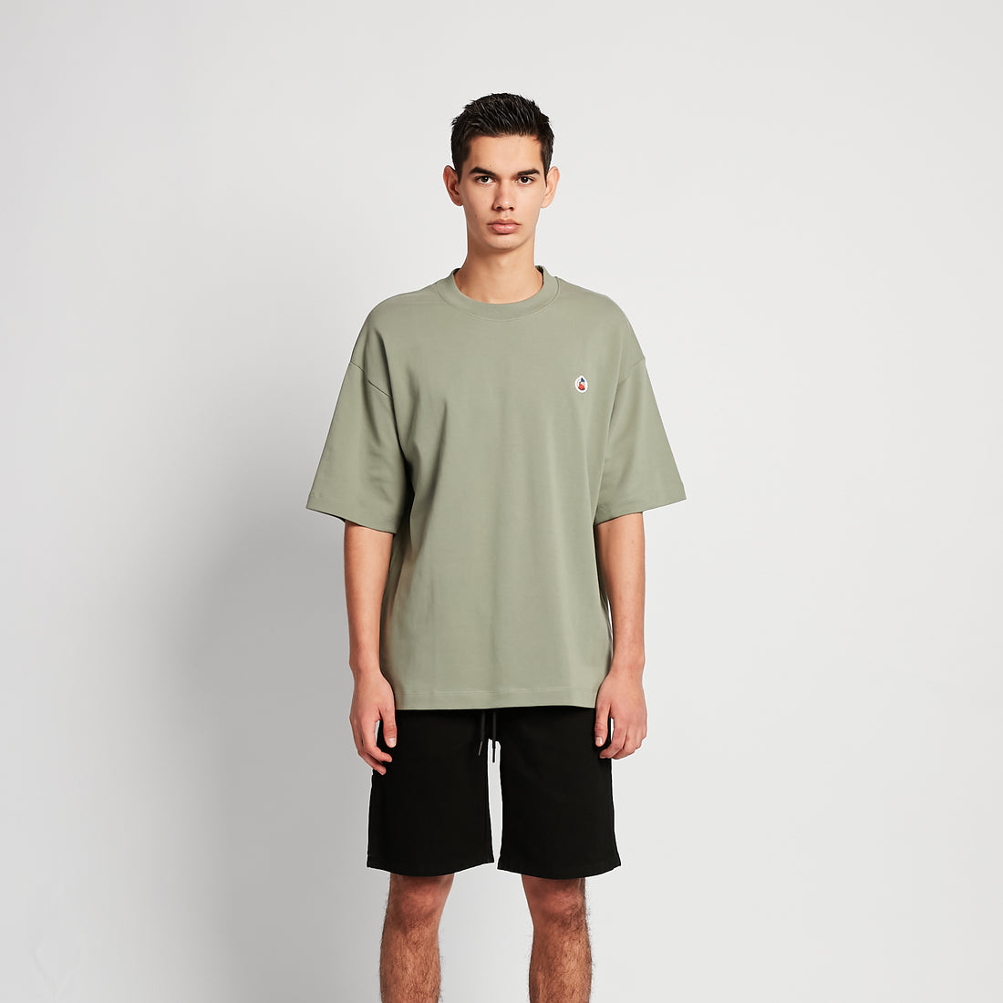 Men Rubber Tag Oversized Tee - Dark Green - SM2510170C