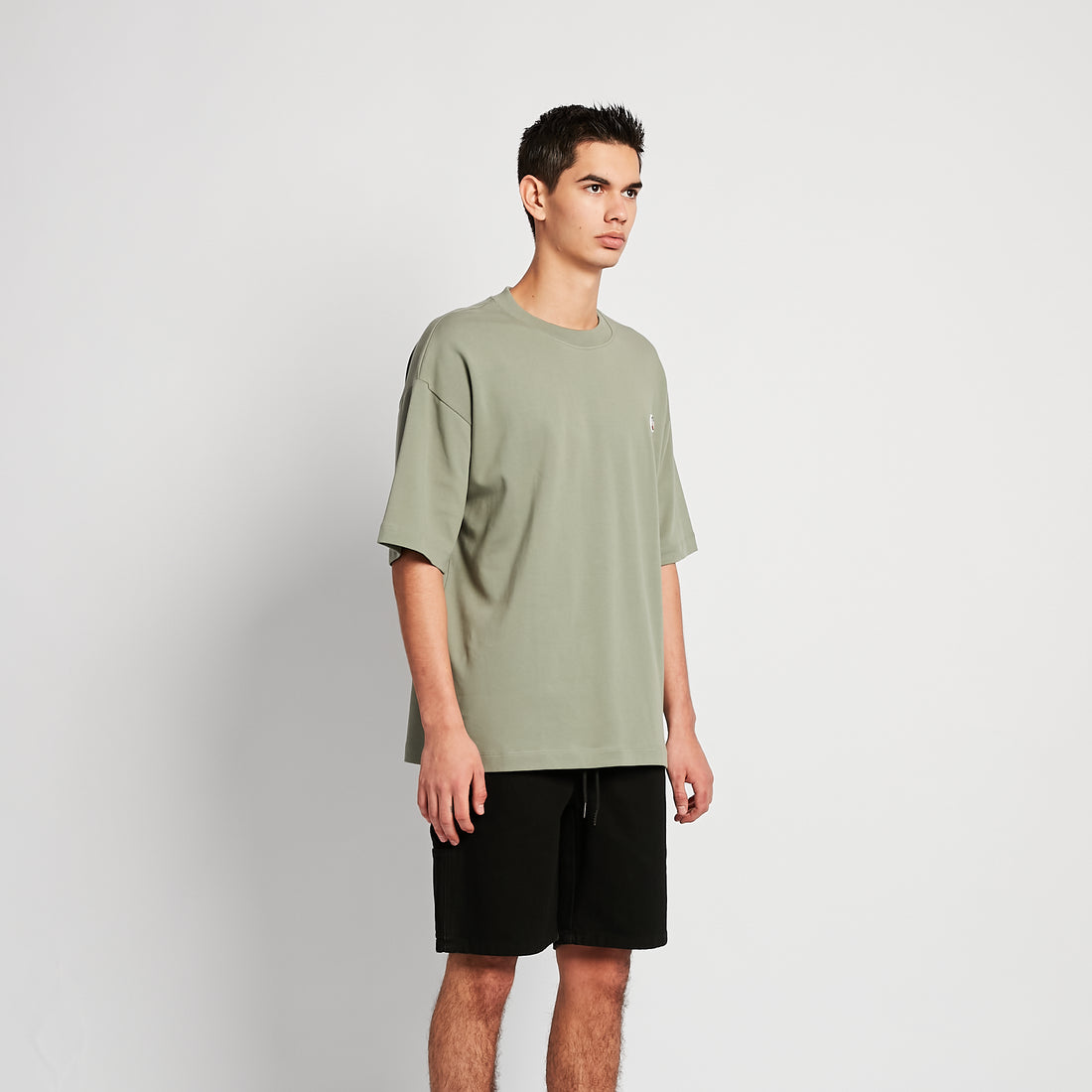 Men Rubber Tag Oversized Tee - Dark Green - SM2510170C
