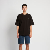 Men Rubber Tag Oversized Tee - Black - SM2510170D