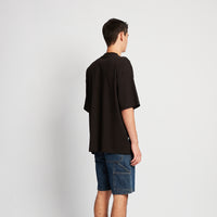 Men Rubber Tag Oversized Tee - Black - SM2510170D
