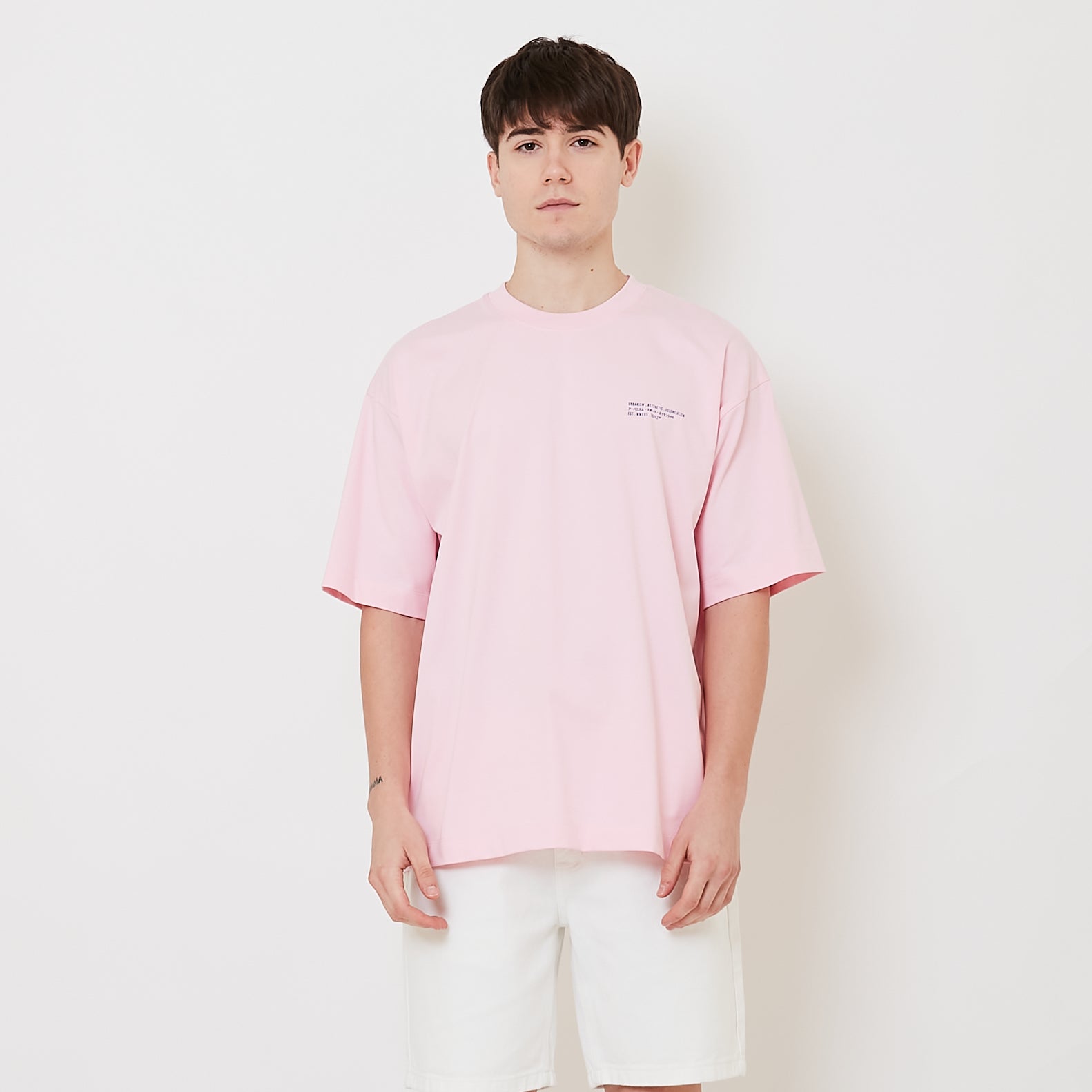 7dayz men embroidery oversized tee - pink - sm2510171b