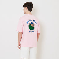 Men Embroidery Oversized Tee - Pink - SM2510171B