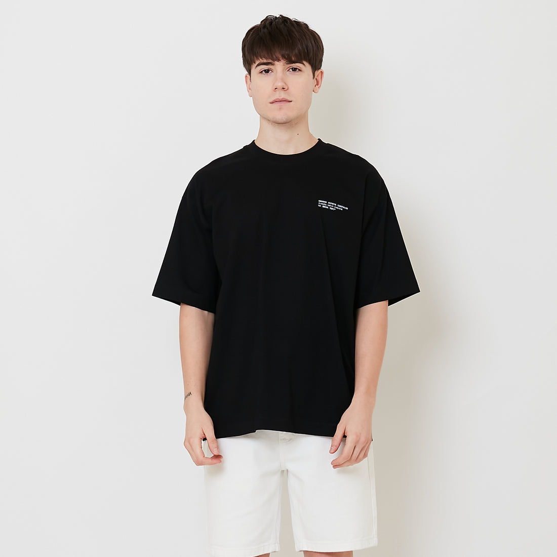 Men Embroidery Oversized Tee - Black - SM2510171D