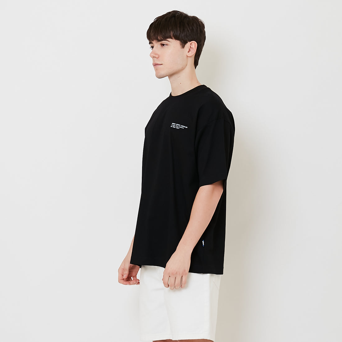 Men Embroidery Oversized Tee - Black - SM2510171D