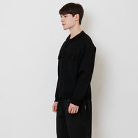 Men Oversized Cardigan - Black - SM2511173A