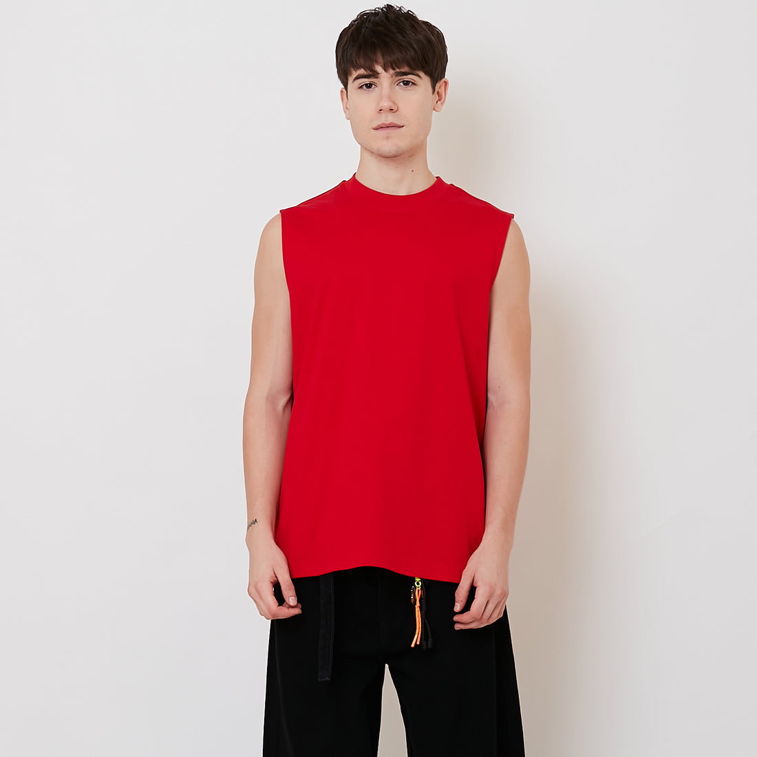 Men Oversized Sleeveless Top - Red - SM2511174A