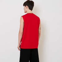 Men Oversized Sleeveless Top - Red - SM2511174A