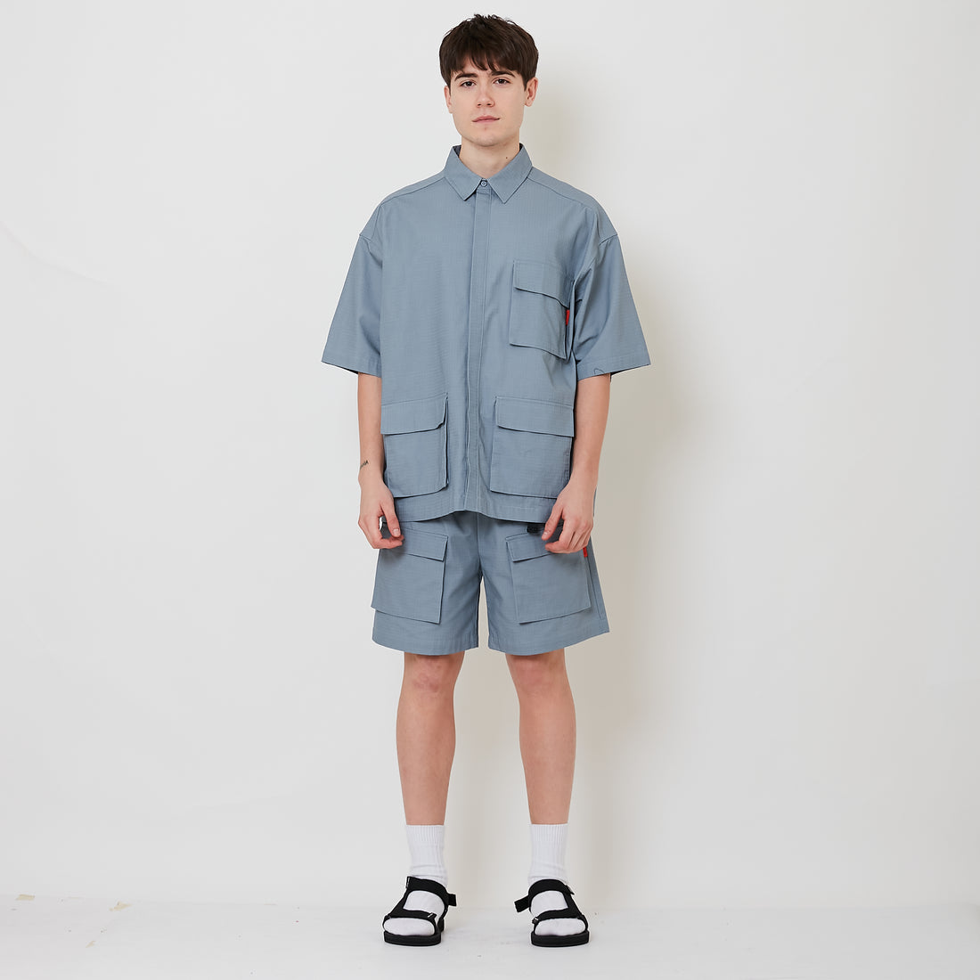 Men Ribstop Shorts - Dusty Blue - SM2511180A