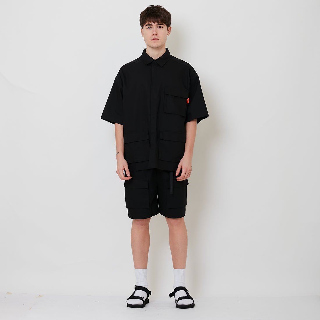 Men Ribstop Shorts - Black - SM2511180B