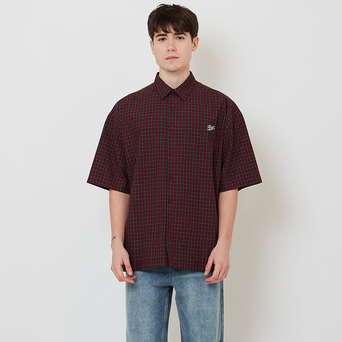 Men Oversized Shirt - Red - SM2511181A