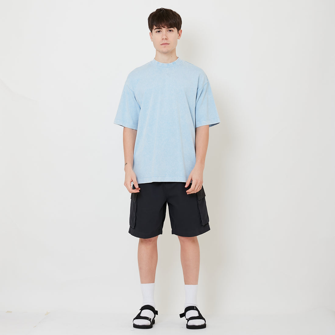 Men Cargo Shorts - Grey - SM2511182B