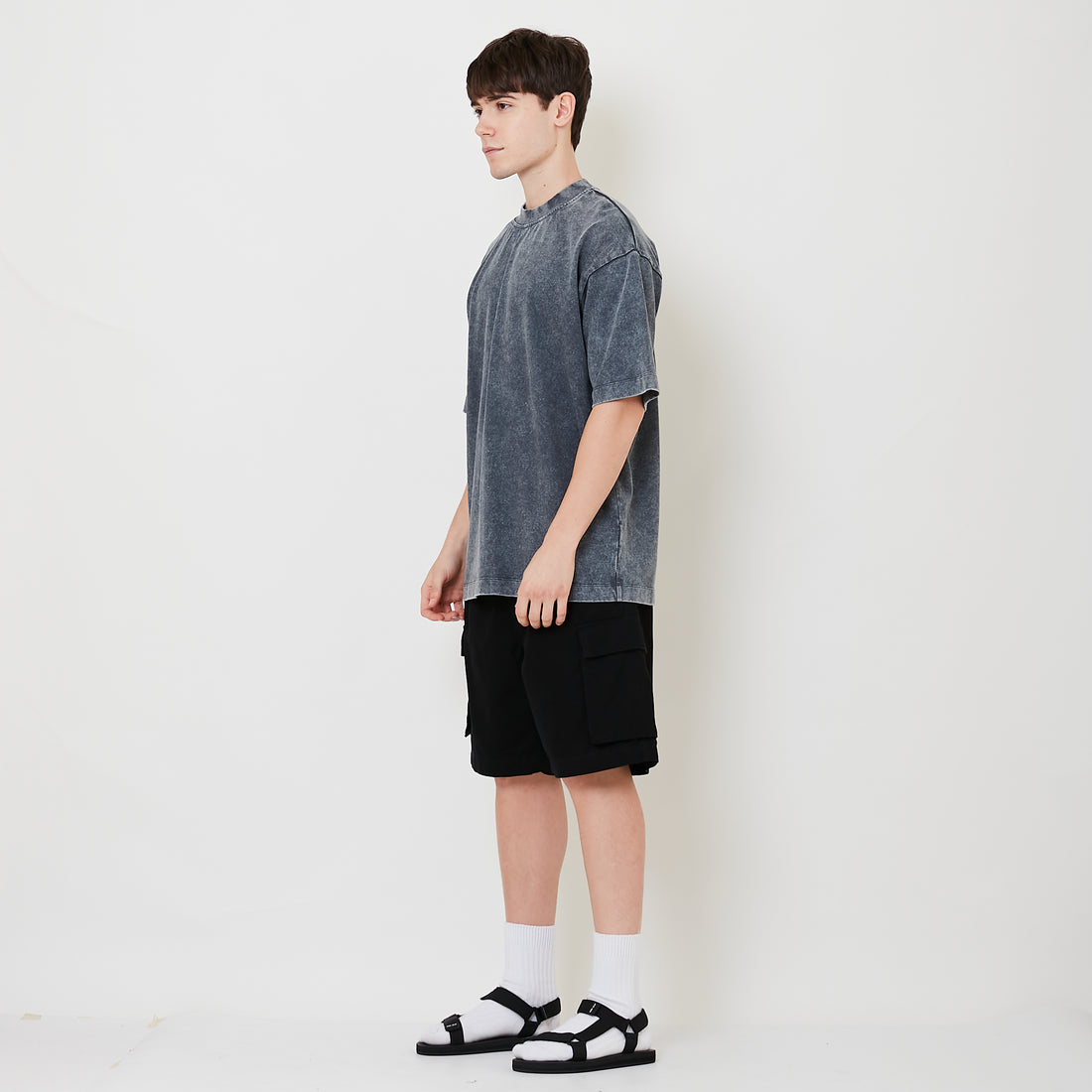 Men Cargo Shorts - Black - SM2511182C