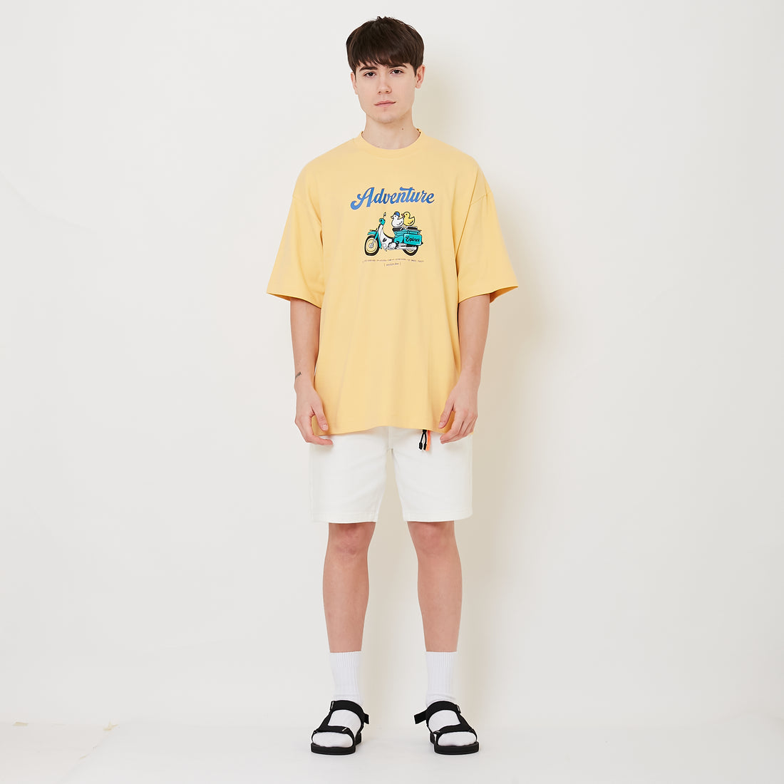 Men Slim Fit Denim Shorts - Off White - SM2511183A