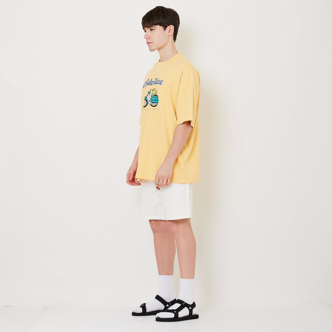 Men Slim Fit Denim Shorts - Off White - SM2511183A