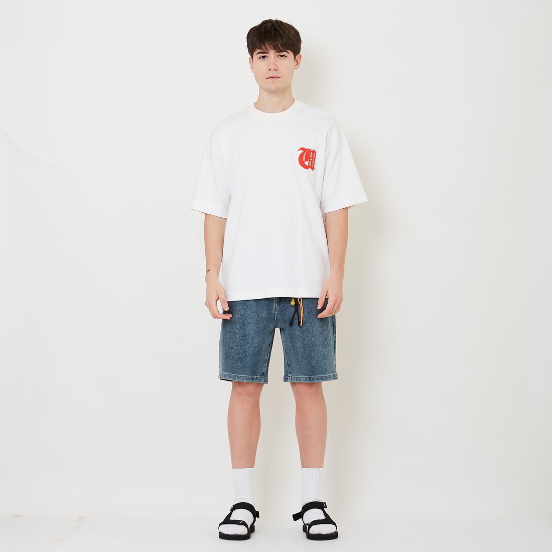 Men Slim Fit Denim Shorts - Light Blue - SM2511183B