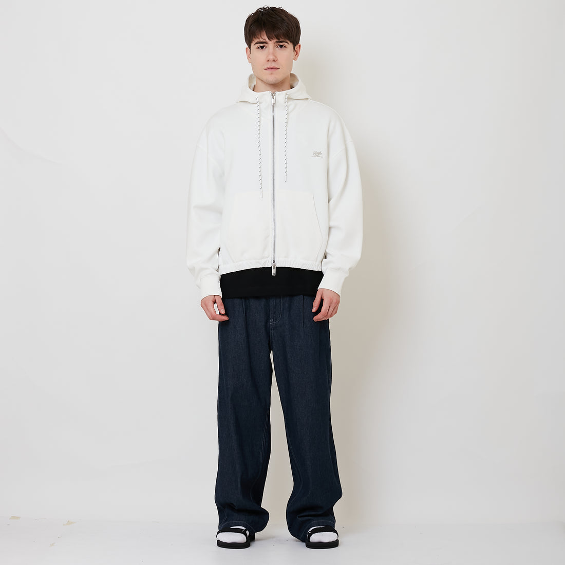 Men Denim Easy Pants - Dark Blue - SM2511184B