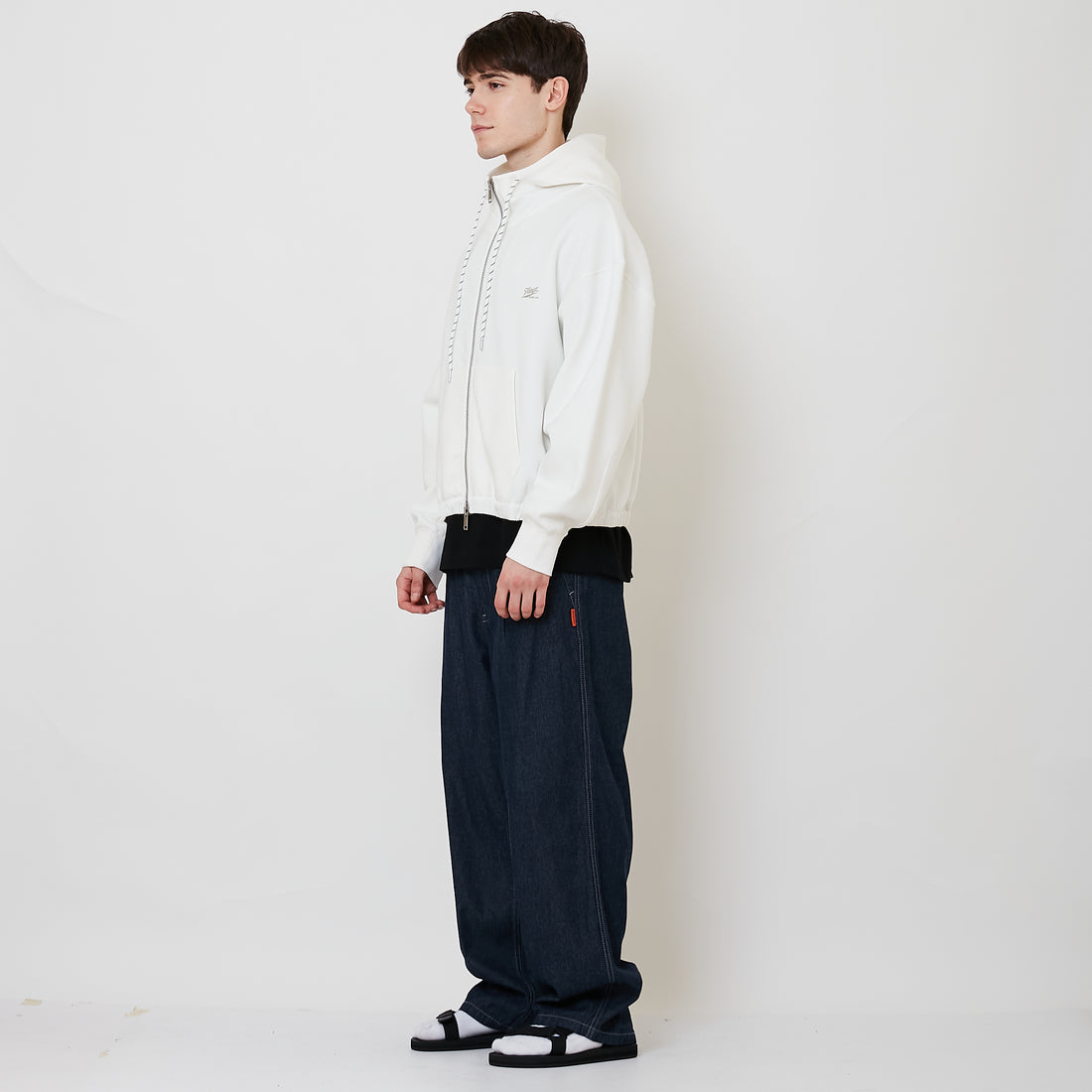 Men Denim Easy Pants - Dark Blue - SM2511184B