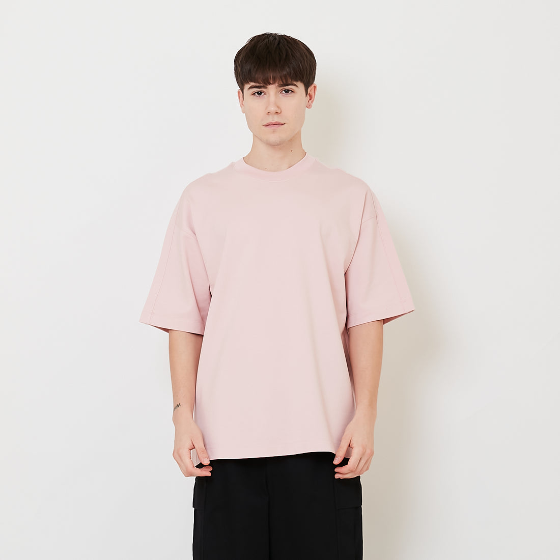 Men Oversized Roman Knit Top - Light Pink - SM2511185B