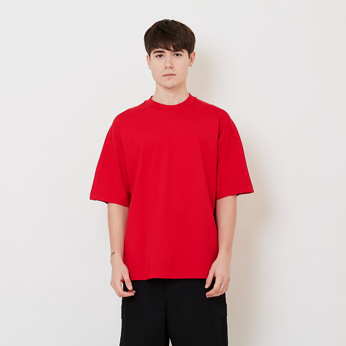 Men Oversized Roman Knit Top - Red - SM2511185D