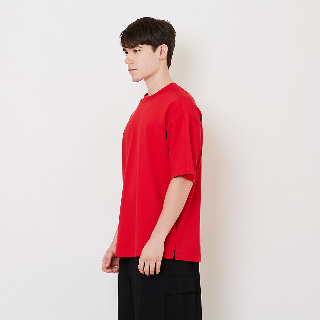 Men Oversized Roman Knit Top - Red - SM2511185D