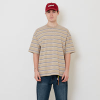 Men Oversized Stripe Tee - Light Khaki - SM2511186A