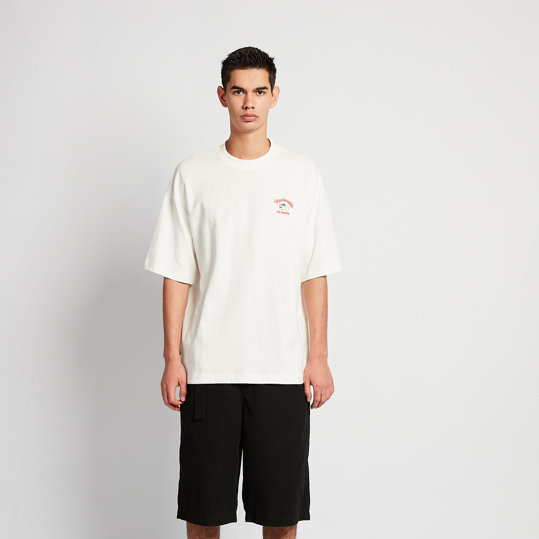 Men Printed Oversized Tee - Off White - SM2511187A