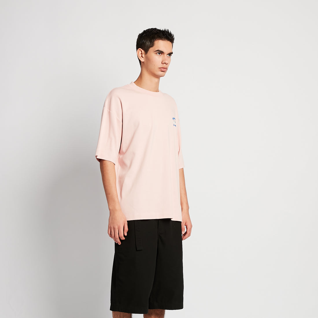Men Printed Oversized Tee - Light Pink - SM2511187B