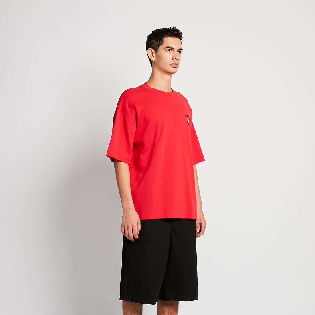 Men Printed Oversized Tee - Red - SM2511187C
