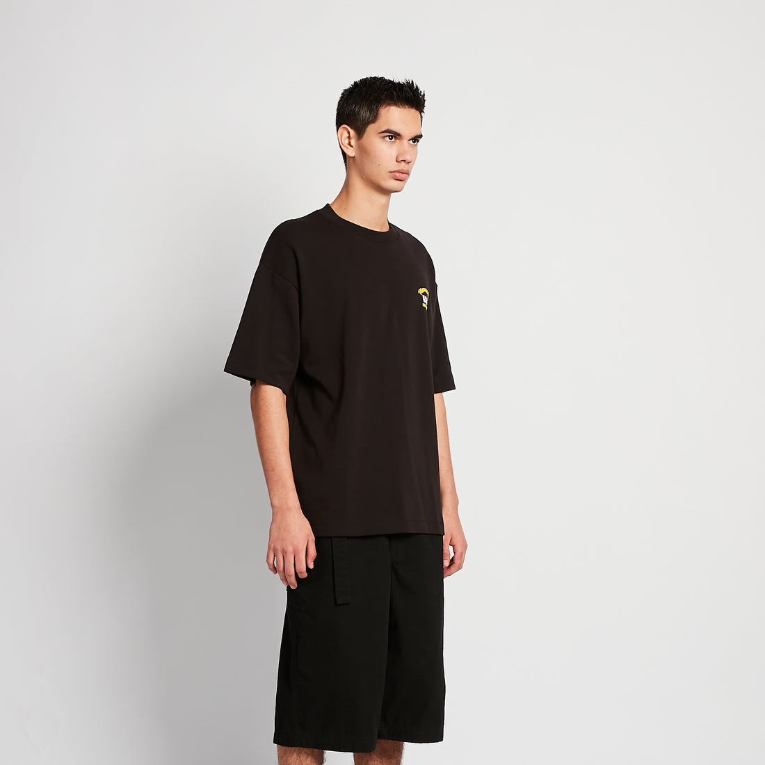Men Printed Oversized Tee - Black - SM2511187D