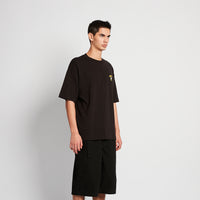 Men Printed Oversized Tee - Black - SM2511187D