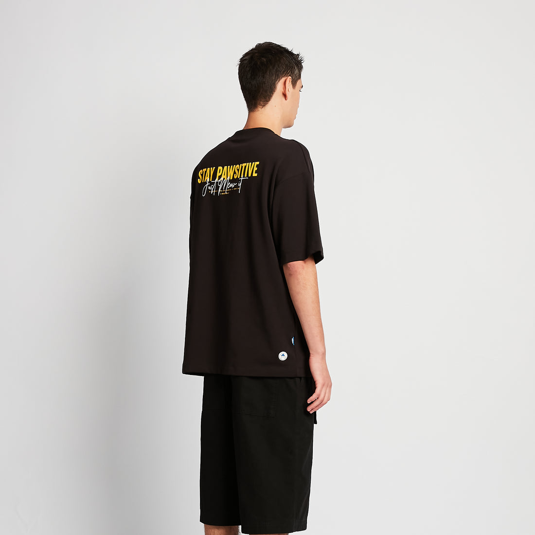 Men Printed Oversized Tee - Black - SM2511187D