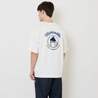 Men Embroidery Oversized Tee - Off White - SM2511188A
