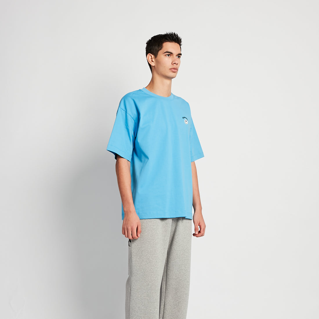 Men Embroidery Oversized Tee - Blue - SM2511188B