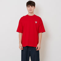 Men Embroidery Oversized Tee - Red - SM2511188E