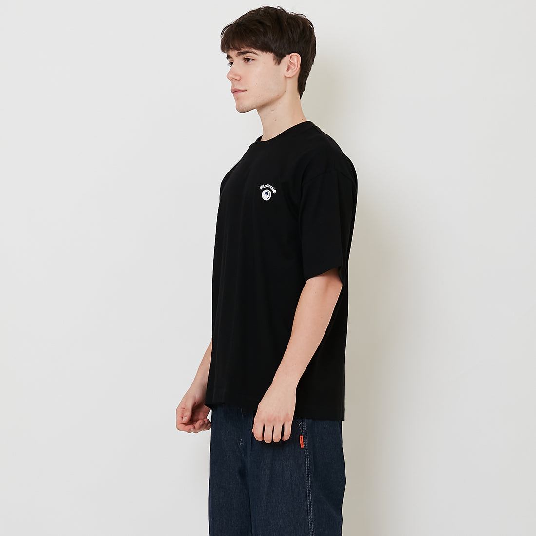 Men Embroidery Oversized Tee - Black - SM2511188F