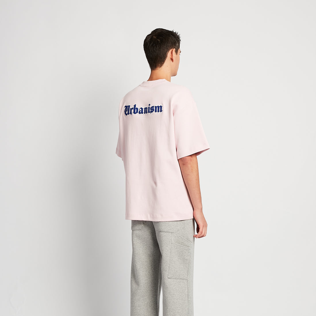 Men Embroidery Oversized Tee - Light Pink - SM2511189B