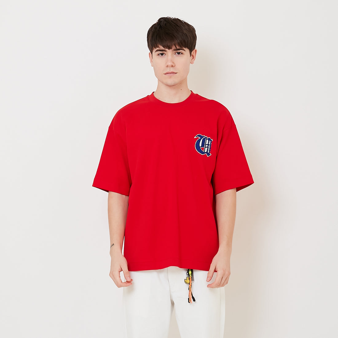 Men Embroidery Oversized Tee - Red - SM2511189C