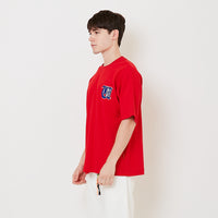 Men Embroidery Oversized Tee - Red - SM2511189C