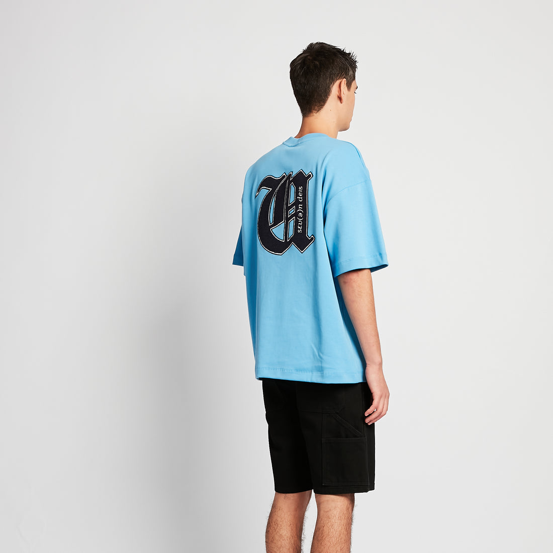 Men Embroidery Oversized Tee - Blue - SM2511190B