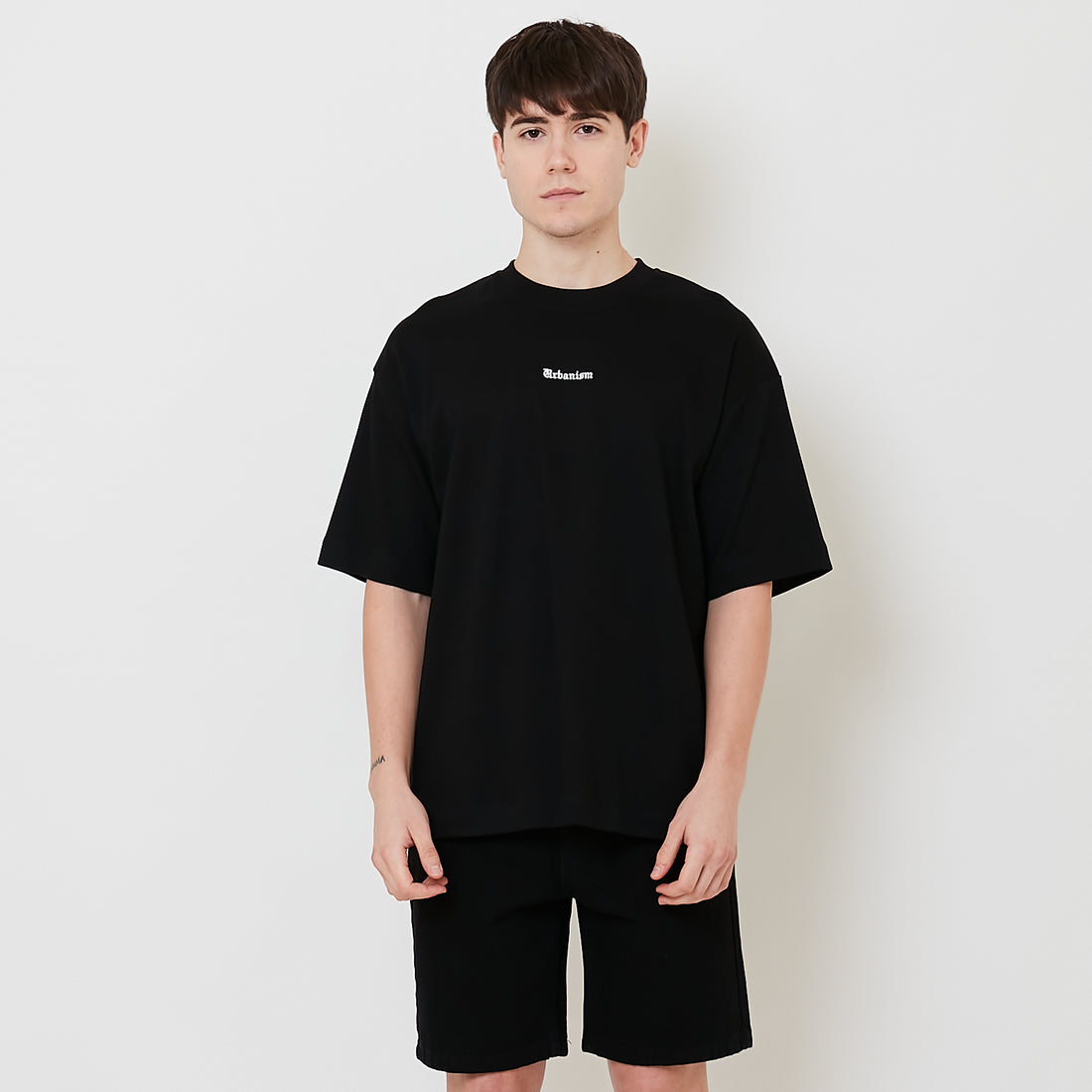 Men Embroidery Oversized Tee - Black - SM2511190C
