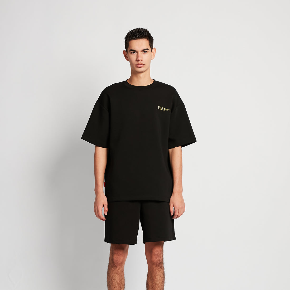 Men Printed Oversized Tee - Black - SM2511192D