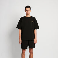 Men Printed Oversized Tee - Black - SM2511192D