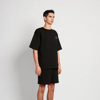 Men Printed Oversized Tee - Black - SM2511192D