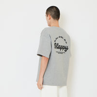 Men Printed Oversized Tee - Light Grey - SM2511192F