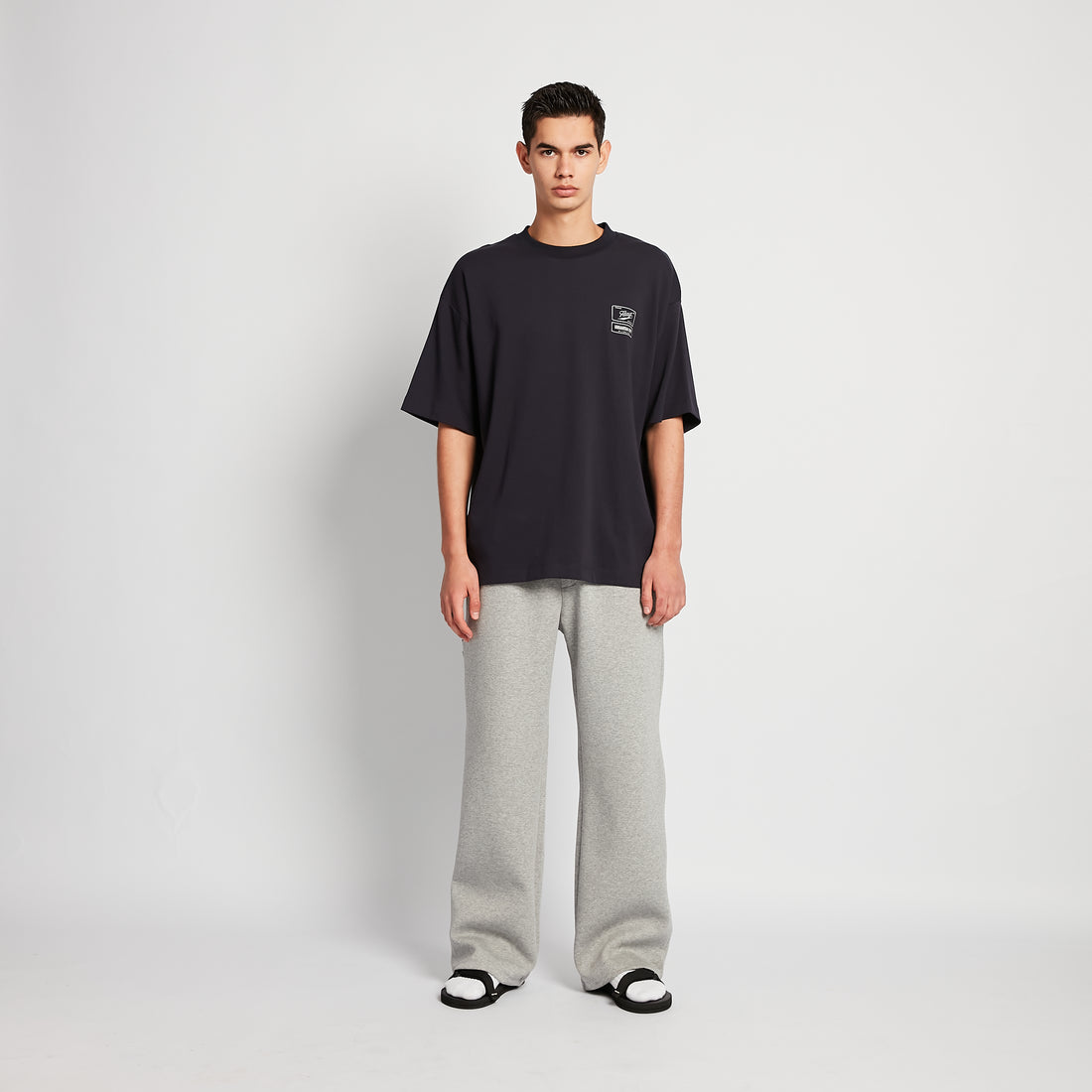 Men Sweatpants - Melange Grey - SM2511194B