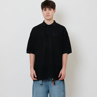 Men Oversized Stripe Sweater - Black - SM2511214B