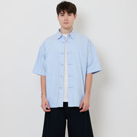 Men Oversized Oxford Tang Suit Shirt - Light Blue - SM2512198A